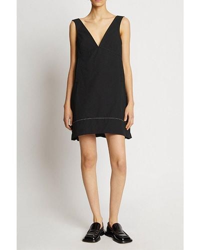 Proenza Schouler Linen-blend Mini Dress - Black