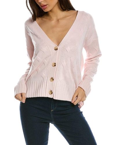 Hannah Rose Cross Town Cable Wool & Cashmere-blend Cardigan - Pink