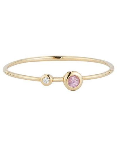Nephora 14k 0.01 Ct. Tw. Diamond & Pink Sapphires Ring - White