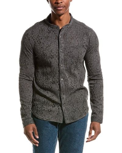 John Varvatos Glenn Regular Fit Wool-blend Shirt - Gray