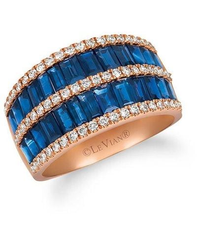 Le Vian Le Vian 14k Strawberry Gold 2.99 Ct. Tw. Diamond & Sapphire Ring - Blue