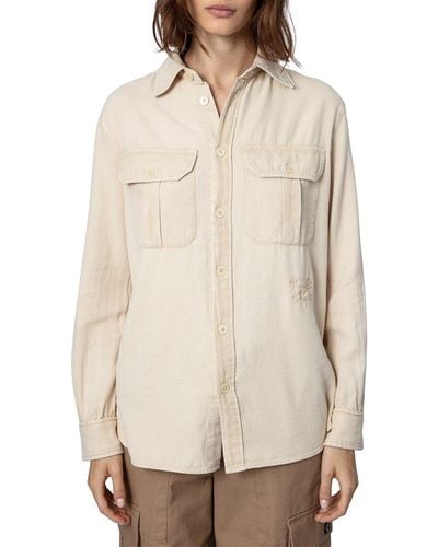 Zadig & Voltaire Teros Twill Blouse - Natural