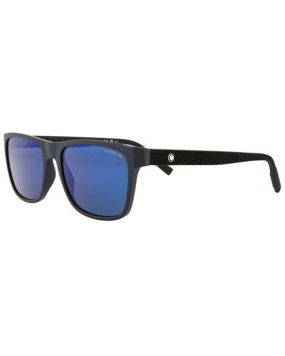 Montblanc Mb0209s 56mm Sunglasses - Blue
