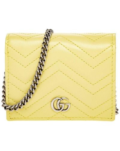 Gucci GG Marmont Leather Wallet On Chain - Yellow