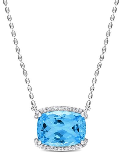 Rina Limor Silver 13.64 Ct. Tw. Gemstone Pendant - Blue