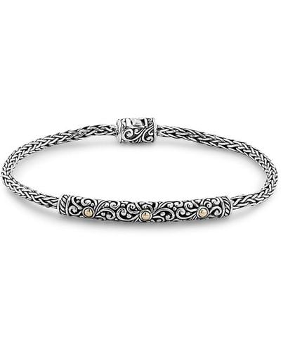 Samuel B. 18k & Silver Woven Chain Bracelet - White
