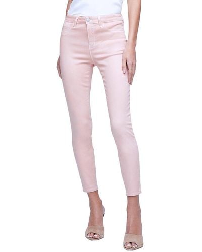 L'Agence Margot High-rise Skinny Mix Stitch Jean Dusty Pink Jean