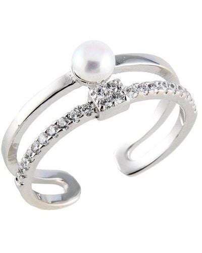 Splendid Silver 5-6mm Pearl Ring - White