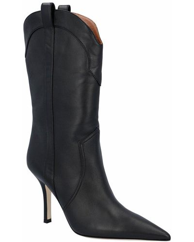 Paris Texas Paloma Leather Mid Calf Boot - Black