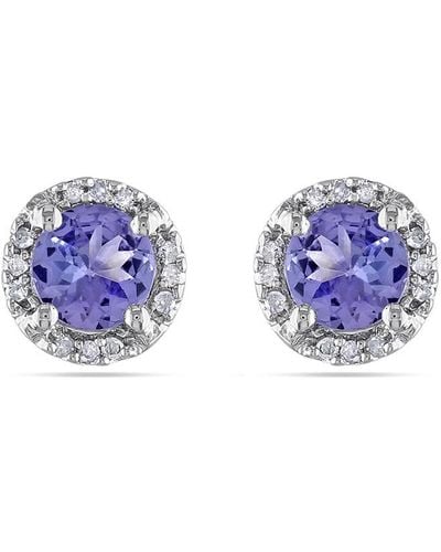 Rina Limor 10k 1.15 Ct. Tw. Diamond & Tanzanite Earrings - Blue