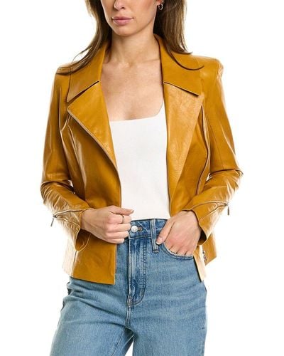 Lafayette 148 New York Kimbry Leather Jacket - Multicolour