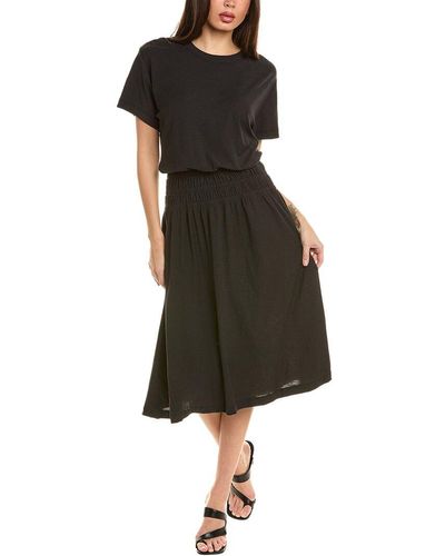 Nation Ltd Winslow Shirred T-shirt Dress - Black