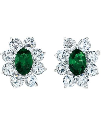 Genevive Jewelry Silver Earrings - Green
