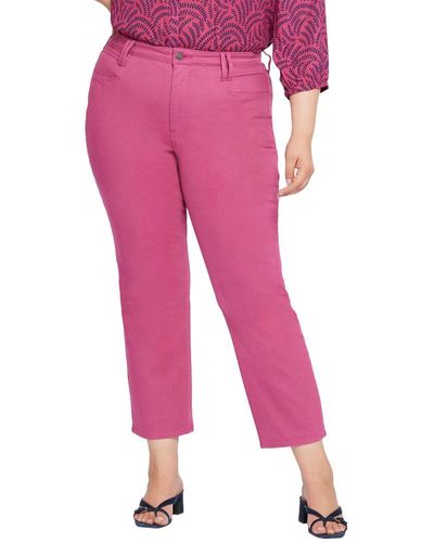 NYDJ Plus Bailey Relaxed Straight Jean - Pink