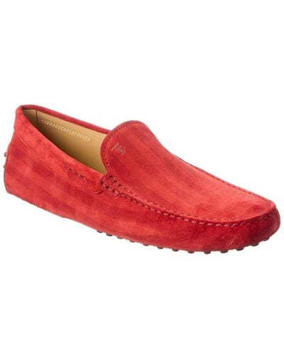 Tod's Gommini Suede Loafer - Red