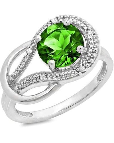 MAX + STONE Max + Stone 10k 1.60 Ct. Tw. Diamond & Created Emerald Eternity Ring - Green