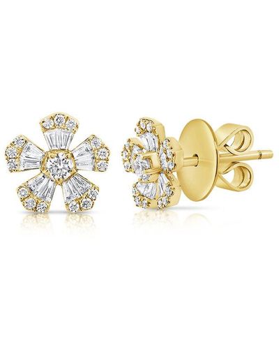 Sabrina Designs 14k 0.54 Ct. Tw. Diamond Flower Earrings - Metallic