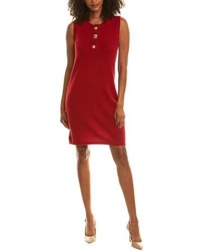 Magaschoni Placket Cashmere Sweaterdress - Red
