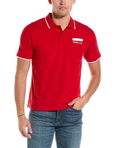 Class Roberto Cavalli Logo Polo Shirt - Red