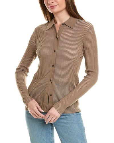 Rag & Bone Dorit Button-down Wool-blend Sweater - Natural