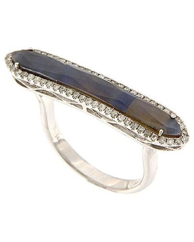 Meira T 14k White Gold 3.52 Ct. Tw. Diamond & Blue Sapphire Ring