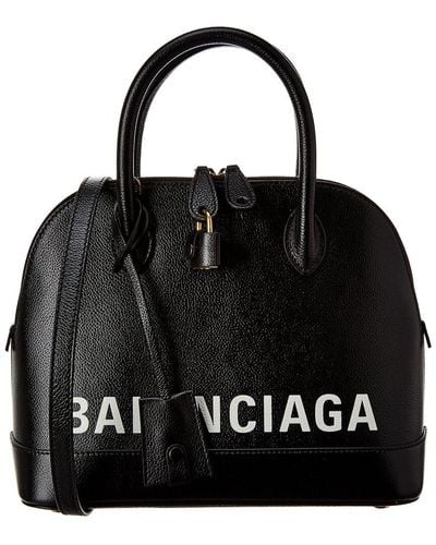 Balenciaga Ville Small Leather Top Handle Tote - Black