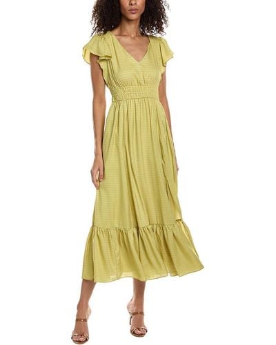 Taylor Satin Escada Stripe Jacquard Maxi Dress - Green