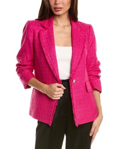 Anne Klein Fringe Jacket - Pink