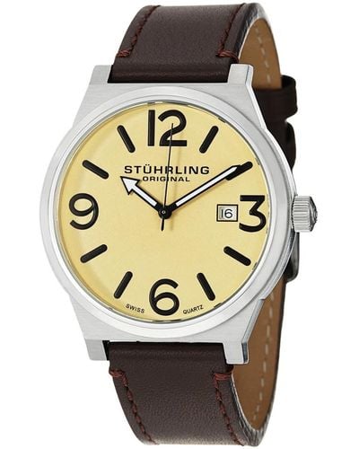 Stuhrling Stuhrling Original Leather Watch - Metallic
