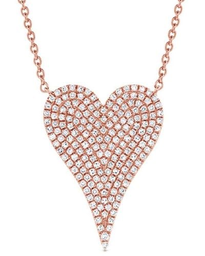 Sabrina Designs 14k Rose Gold 0.56 Ct. Tw. Diamond Heart Necklace - Pink