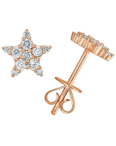 Sabrina Designs 14k Rose Gold 0.34 Ct. Tw. Diamond Star Studs - White