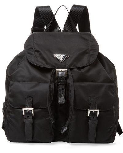Prada Vela Nylon Medium Backpack - Black