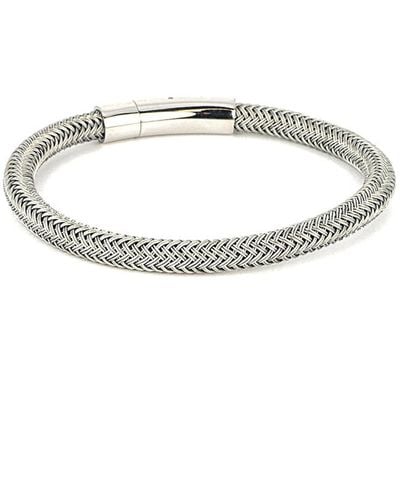 jean claude Stainless Steel Leather Wrap Bracelet - Metallic