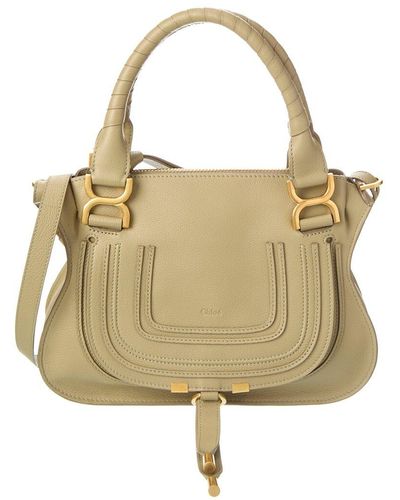 Chloé Marcie Small Leather Satchel - Natural