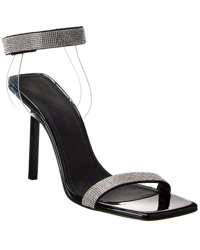 AMINA MUADDI Rih Vinyl & Patent Sandal - Black