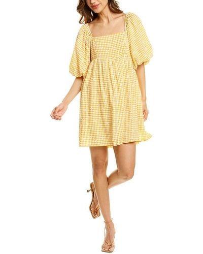 BOTANIK STUDIO Balloon Sleeve Mini Dress - Yellow