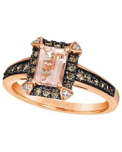 Le Vian Le Vian 14k Rose Gold 1.12 Ct. Tw. Diamond & Morganite Ring - White