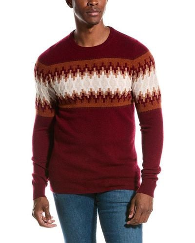 SCOTT & SCOTT LONDON Fairisle Wool & Cashmere-blend Crewneck Sweater - Red