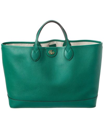 Gucci Ophidia Medium Leather Tote - Green