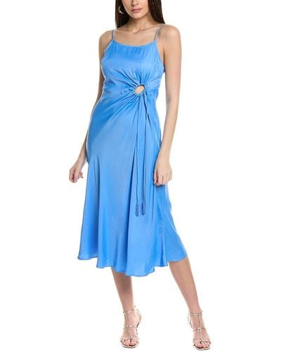 FARM Rio Slip Midi Dress - Blue