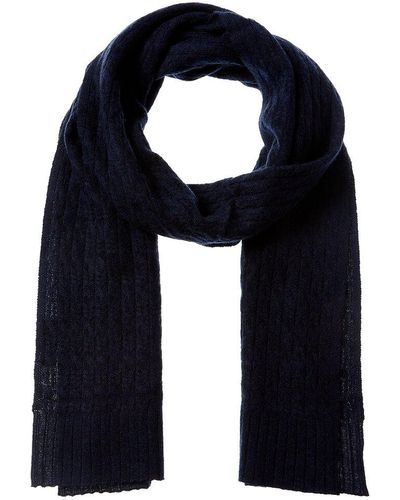 Forte Basic Cable Cashmere Scarf - Blue