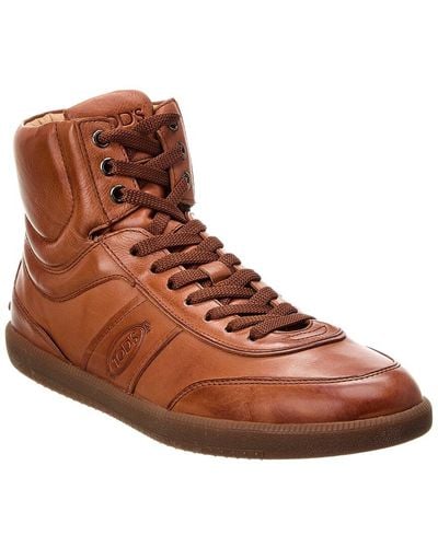 Tod's Leather High-top Sneaker - Brown