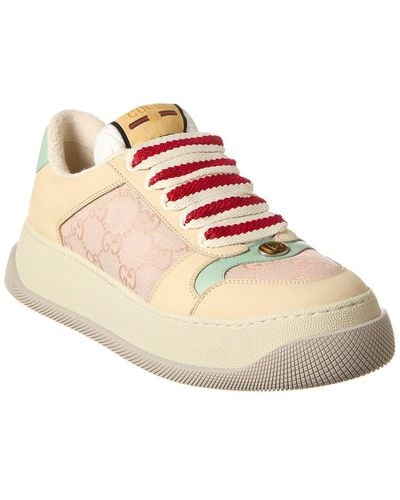 Gucci Screener GG Canvas & Leather Trainer - Pink