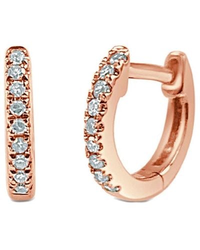 Sabrina Designs 14k Rose Gold 0.05 Ct. Tw. Diamond Huggy Earrings - White