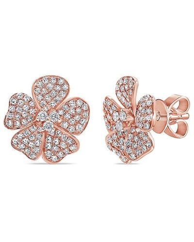 Sabrina Designs 14k Rose Gold 0.57 Ct. Tw. Diamond Flower Earrings - Pink