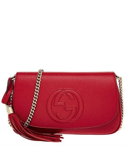 Gucci Soho Leather Crossbody - Red