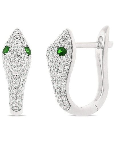 Sabrina Designs 14k 0.56 Ct. Tw. Diamond & Tsavorite Snake Earrings - Multicolor