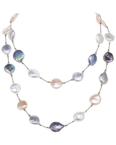 Margo Morrison Silver 14-15mm Pearl Necklace - Metallic