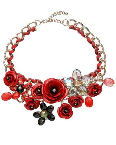 Eye Candy LA Luxe Collection Resin Posh Red Bib Necklace