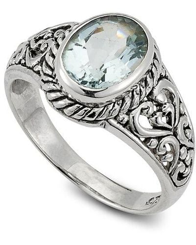 Samuel B. Silver 2.00 Ct. Tw. Blue Topaz Balinese Ring - White